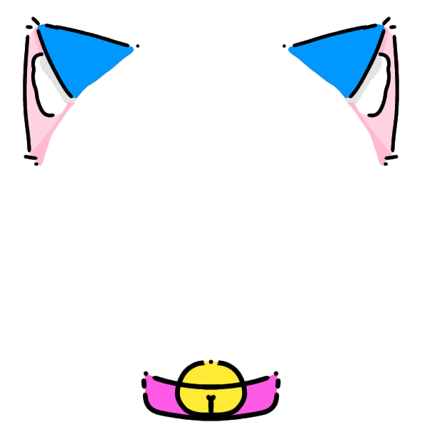 magneta collar blue cat ears Decoration